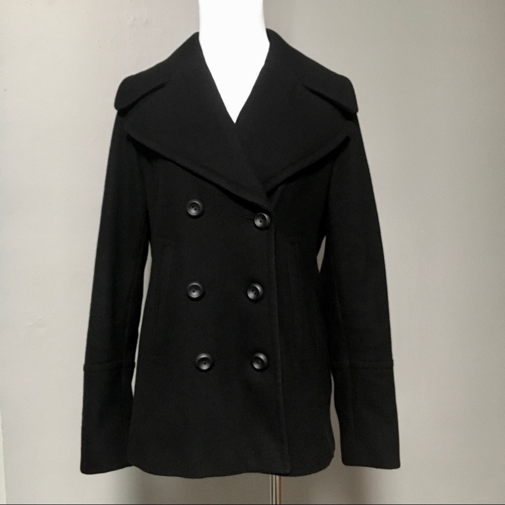 Michael Kors Wool-Blend Double Breasted Peacoat